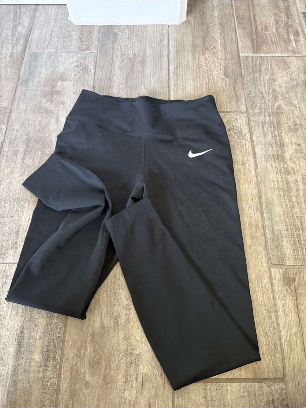 Nike Black Girls' Leggings with White Swoosh
